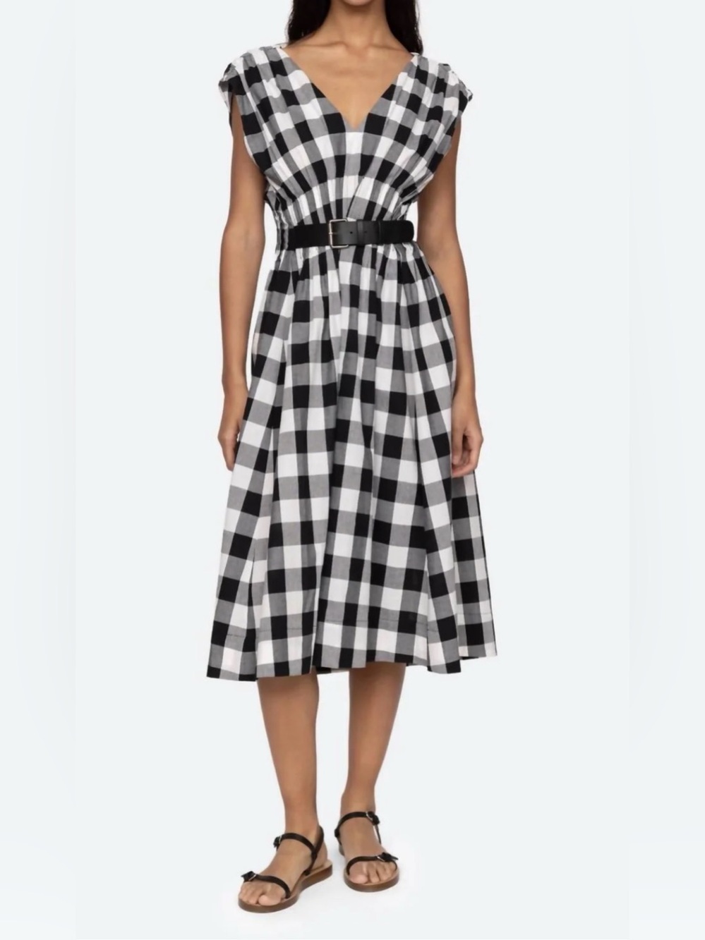 SEA New York Neci Gingham Midi Dress Size 4 Msrp $395